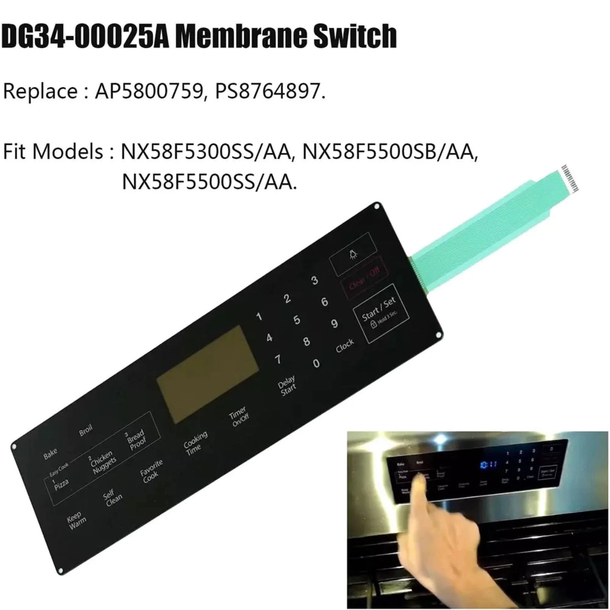 For Samsung Oven Membrane Switch Touchpad DG34-00025A Oven Accessories