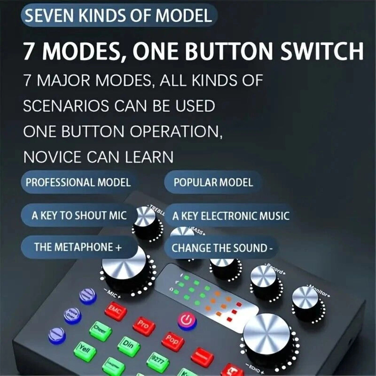 Multi-function V8S Sound Card W/Rich Sound Effect Live Broadcast Audio Equipment