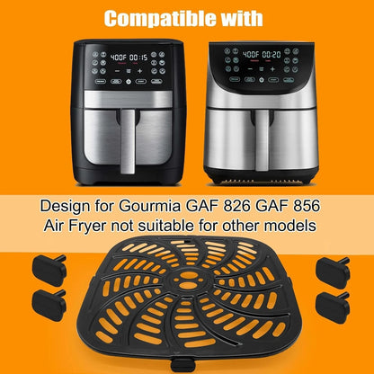 GWY Air Fryer Replacement Tray for 9.8''x9.8'' Pan For Gourmia 8 QT, Black