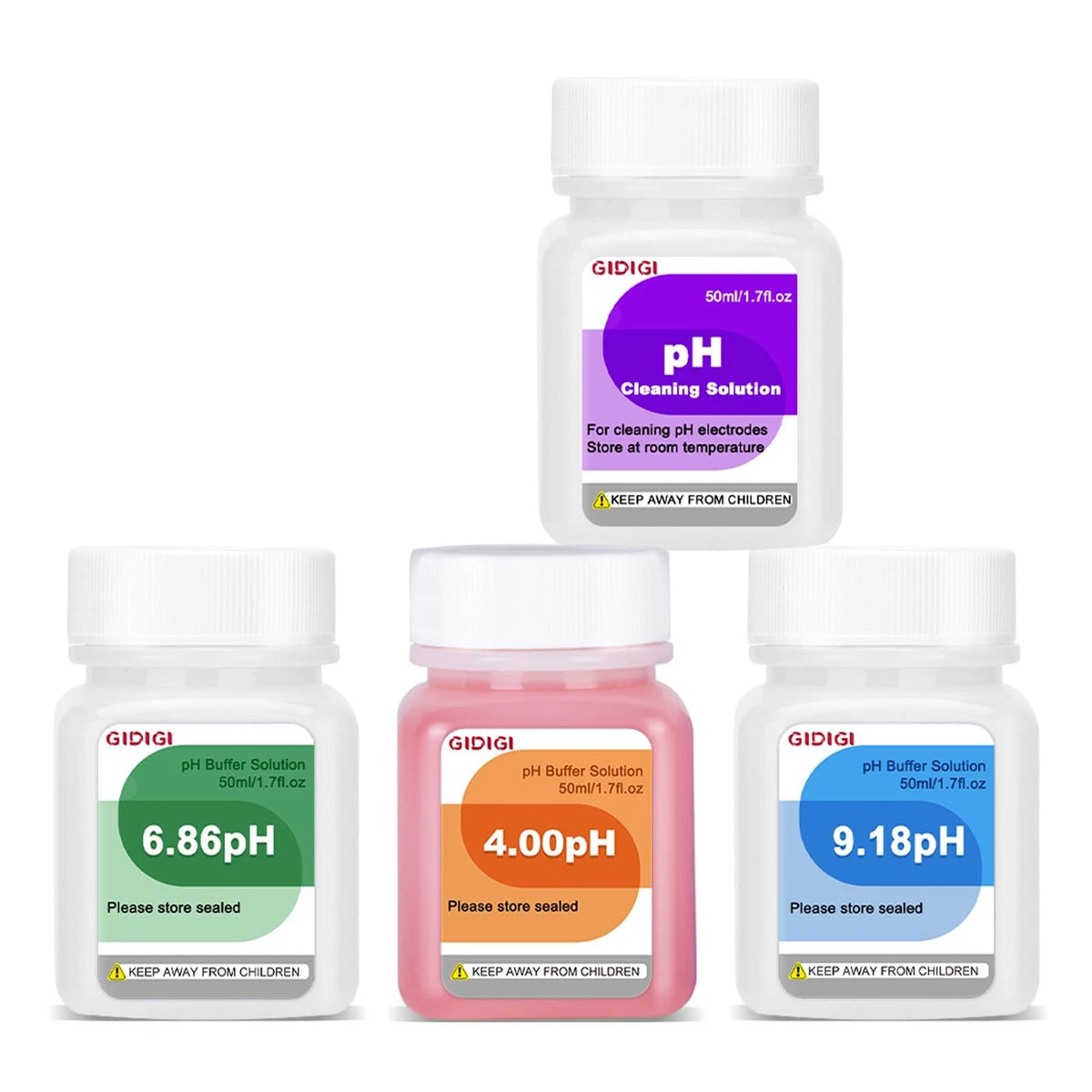 GIDIGI pH Buffer Calibration Solution 4.00/6.86/9.18 Purple