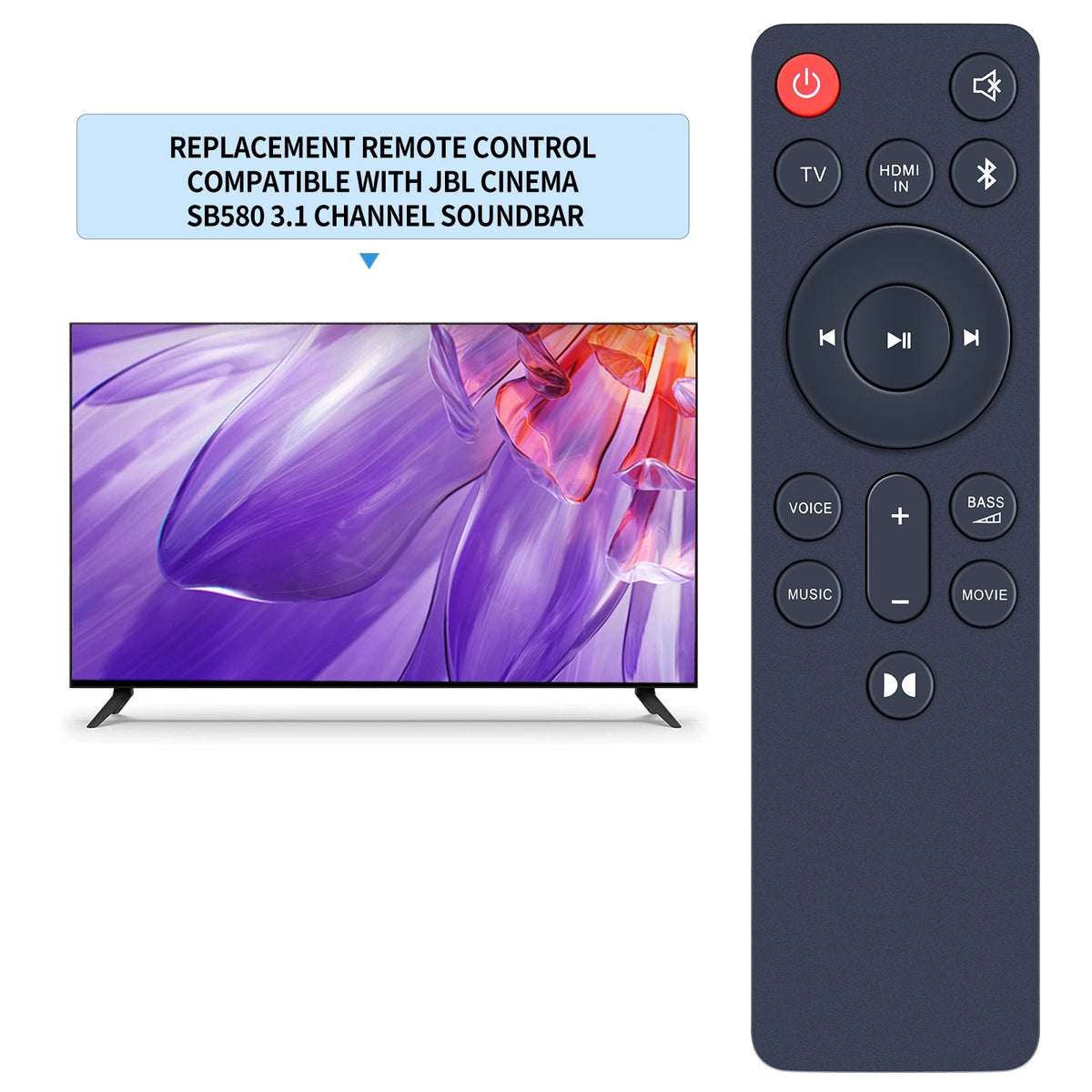 Remote Control For JBL Cinema SB580 3.1 Soundbar JBLSB580BLKAM