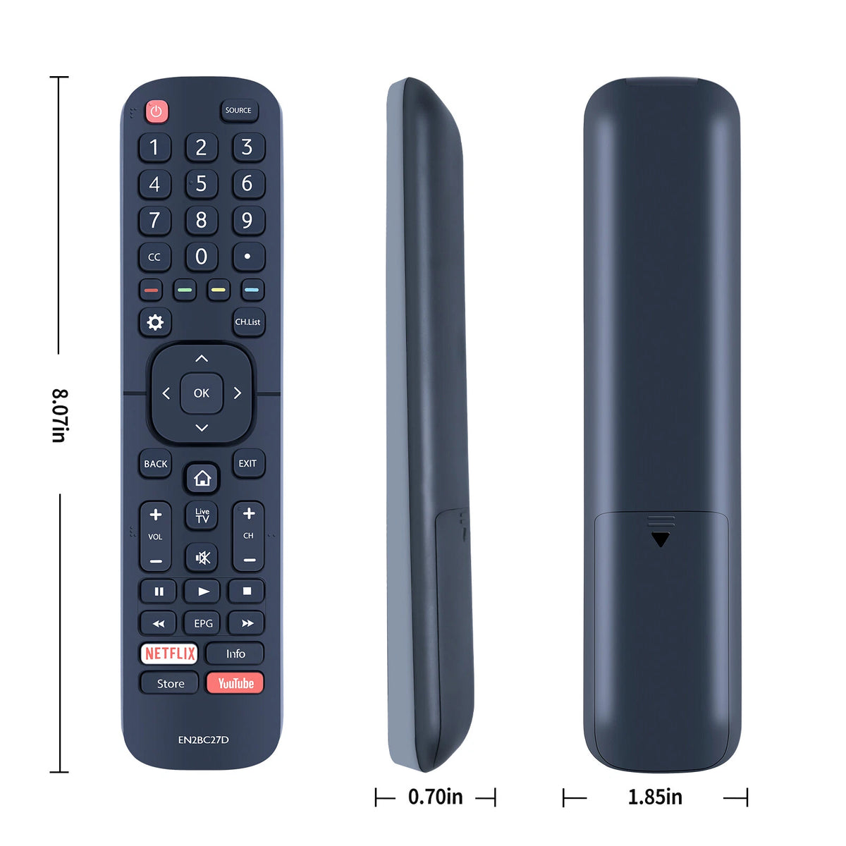 EN2BC27D For Dévant LCD LED TV With NETFLIX YouTube Remote Control