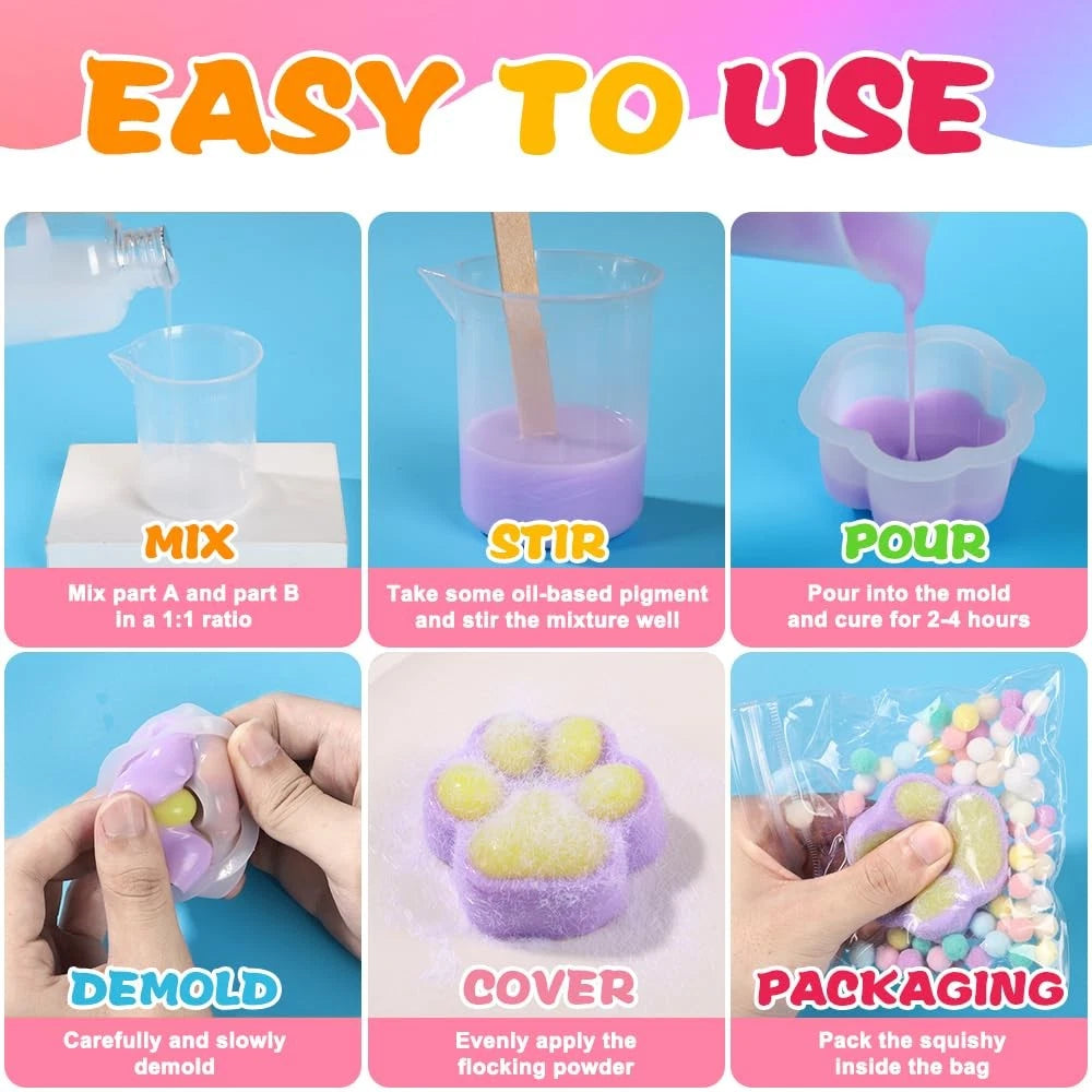 JOICEE Taba Squishy Kit DIY 2.17 x inches, pink, purple, black, white