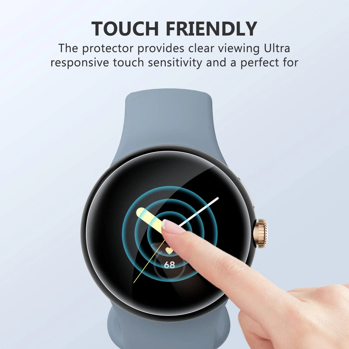 EGV 6 Pack for Google Pixel Watch 41mm Screen Protector, 41mm, Transparent