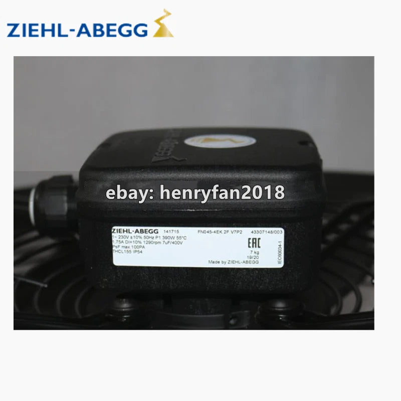 ZIEHL-ABEGG FN045-4EK.2F.V7P2 Axial Fan 230VAC 390W φ450MM Condenser Cooling Fan