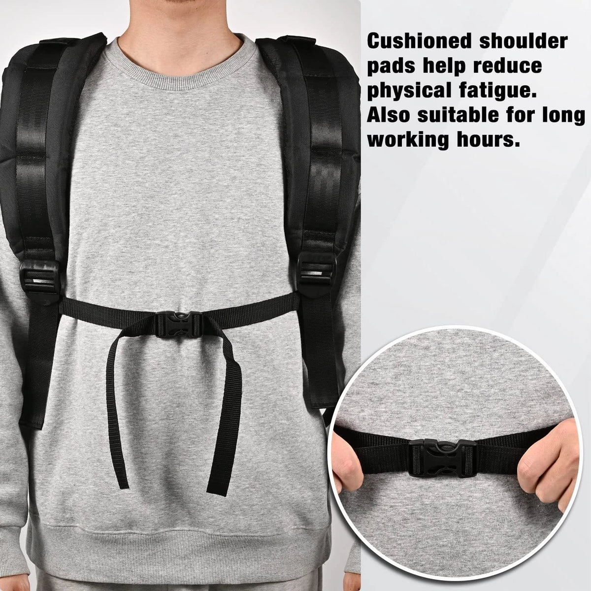 WOEKBON Backpack Sprayer Replacement Straps with Spare Adjustable, Black