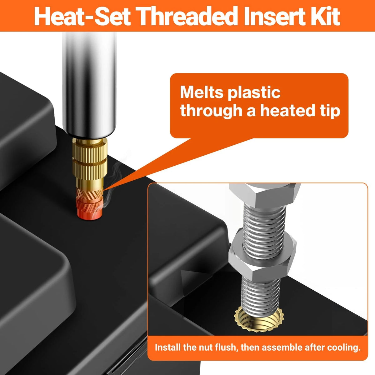 Preciva Threaded Inserts Set, 716Pcs Heat Set Nuts M2, M3, M4, M5, M6