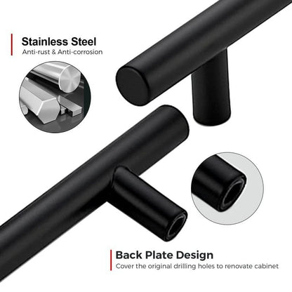 JOY DECOR 30 Pack 5 Inch Cabinet Pulls 3 Hole Center, Matte Black