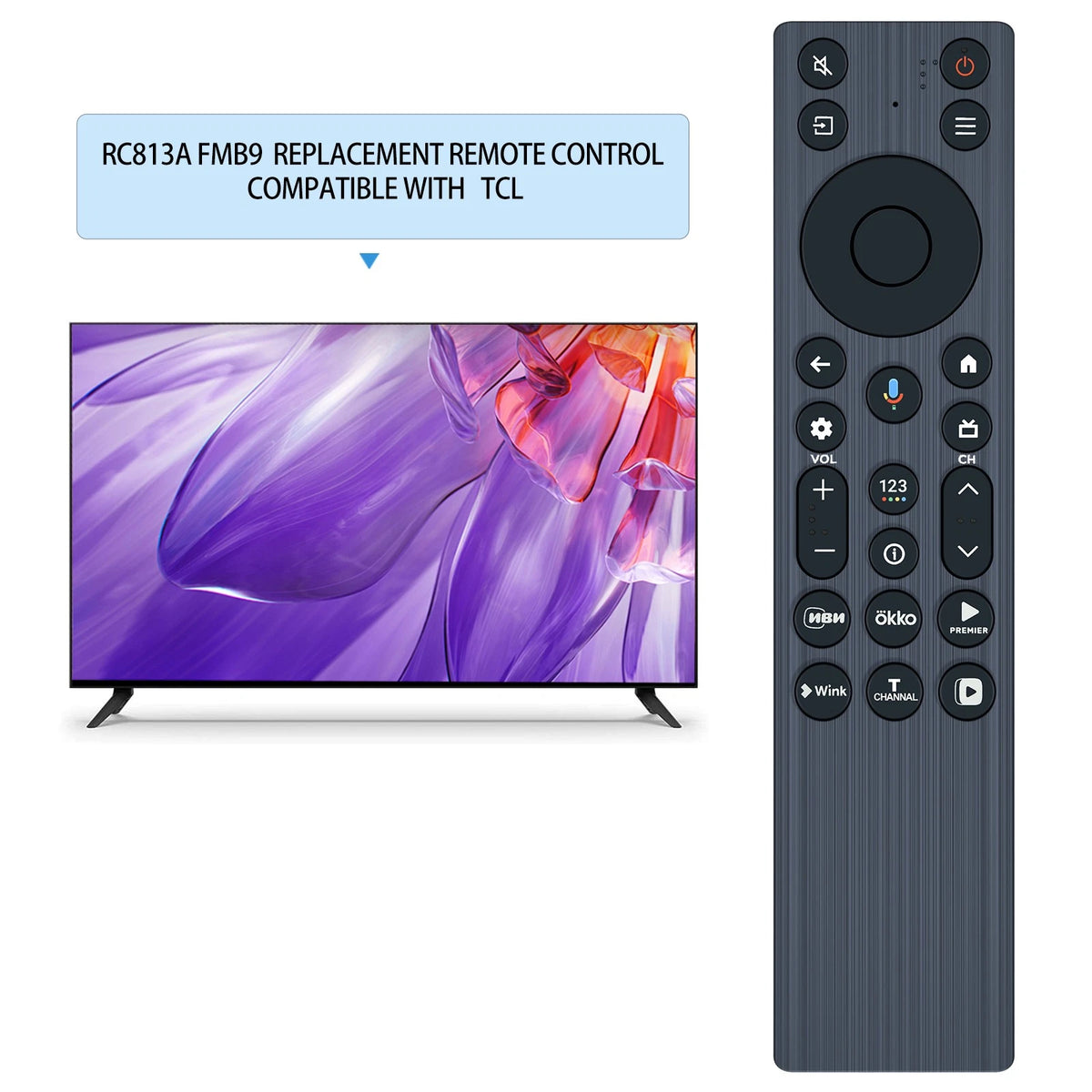RC813A FMB9 Voice Replacement Remote Control For TCL Smart TV