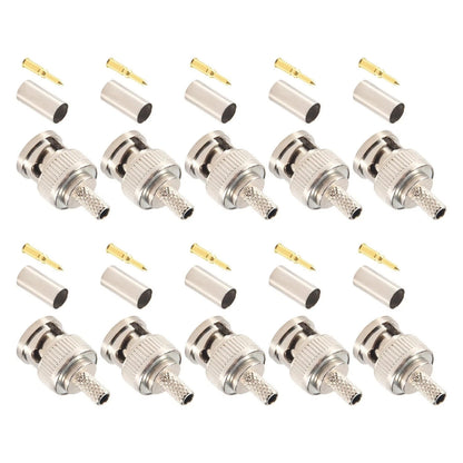 Nickel Plated BNC Male Crimp 10 Units 50 Ohm RG58 Test Leads Cables w/ Lug