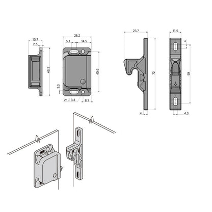 8 Pack Durable Cabinet Door Latch/RV Drawer Latches, 8 Pull Force Latch Holder