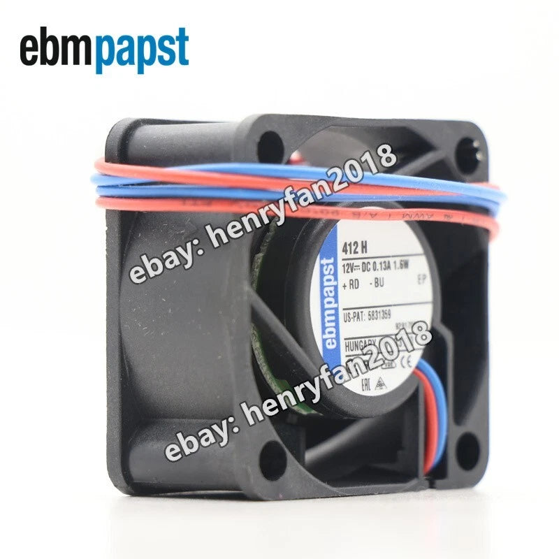 Ebmpapst 412H Axial Fan 12VDC 130mA 1.6W 8100RPM 40*40*10mm Cooling Fan
