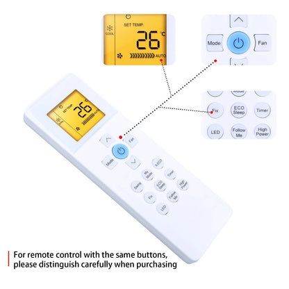 RG67G(2S)/BGEF Remote Control For Carrier Air Conditioner With backlight