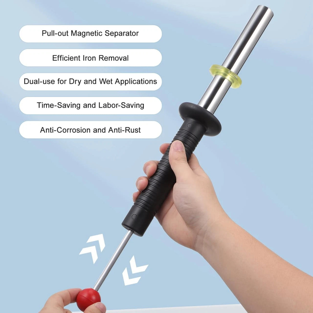Magnetic Pick Up Tool With Release : Chip 37.50X6.50X6.50CM, Silver
