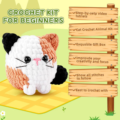 Cat Crochet Kit for Beginners-Calico Kits Adults Calico