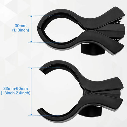 BILIONE 1pcs Large Microphone Clip, Adjustable Mic Holder for 1 Pack, black