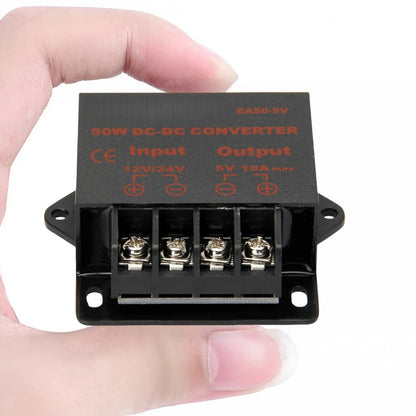 Industrial Voltage Reducer 12V/24V to 5V 10A Waterproof Potting Overheat Proof