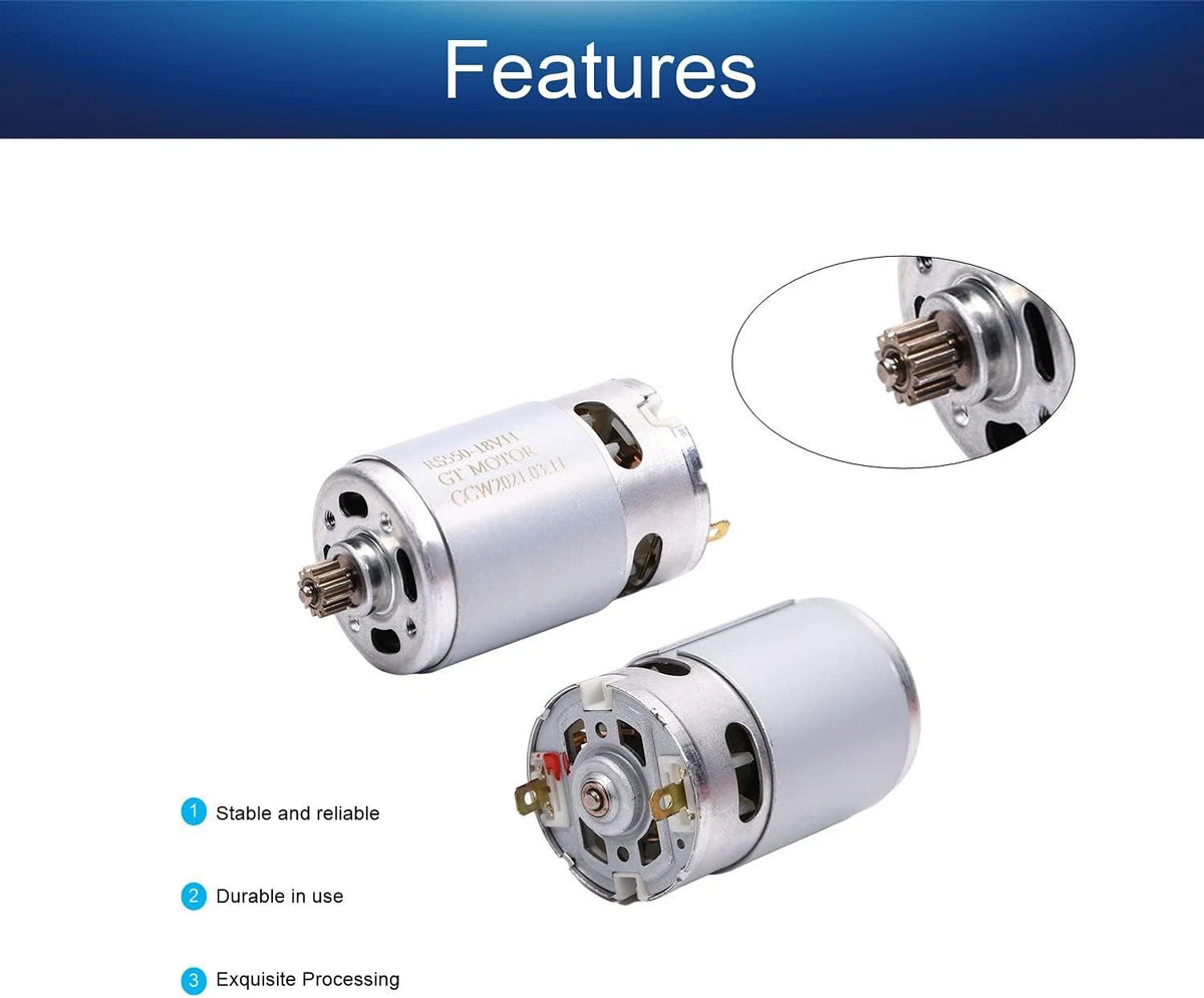Fielect Electric Gear Motor 12 Teeth for Various DC 18V 12Teeth 20500RPM