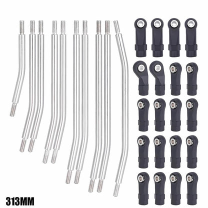 AMK 10 Pcs 313mm Wheelbase Stainless Steel Link Rod Linkage for 1/10 RC...