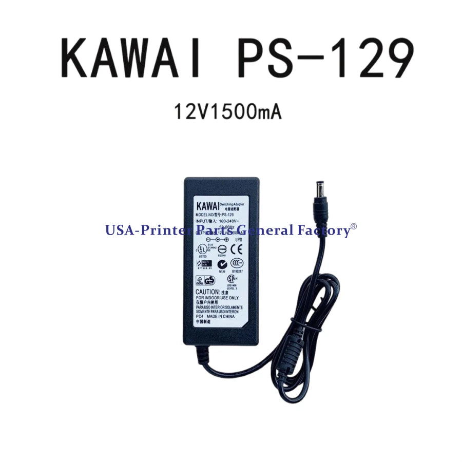 12V1.5A PS-129 KAWAI ES100 es110 Digital Electric Piano Power Adapter Cable