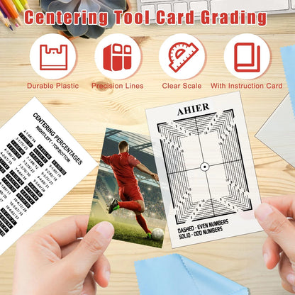 AHIER 139PCS Card Grading Kit, Centering 2.5 x 3.5 inches, blue,white