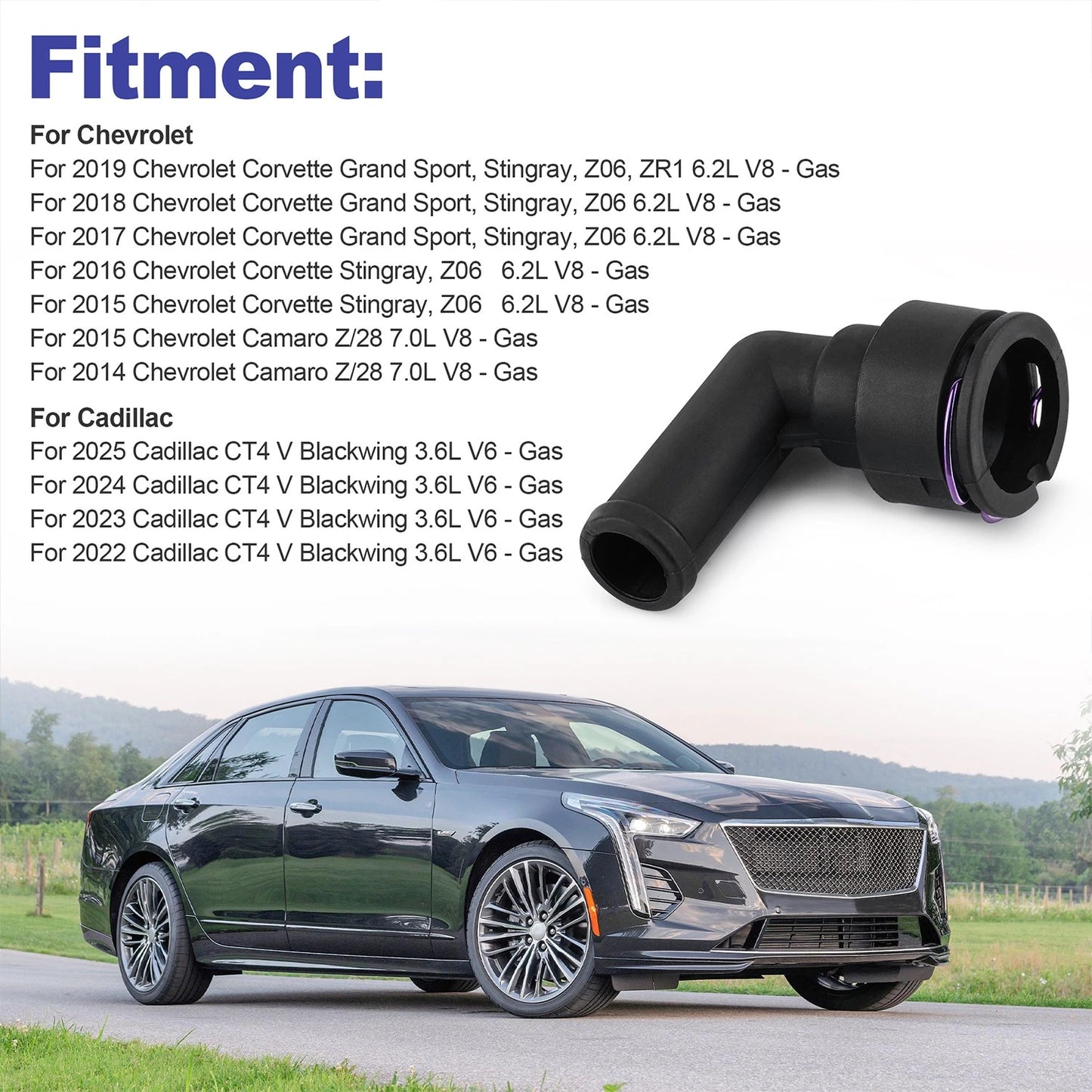 Heater Hose Connector Elbow Fitting For Chevrolet Corvette C7 2015-2019 23171715