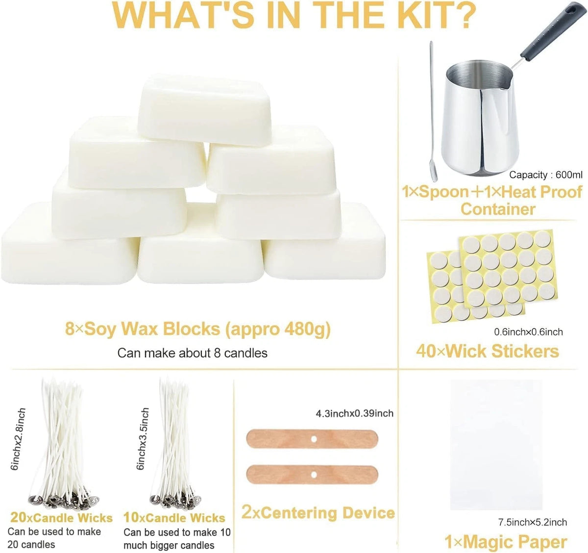 Candle Making Kit for Adults Beginners,Candle Medium, Multi-Color
