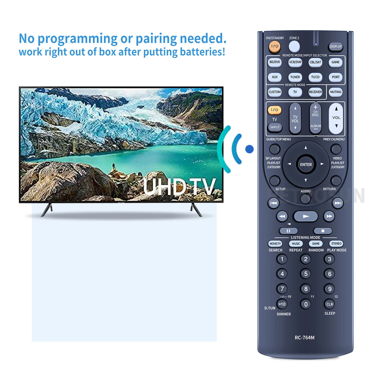 RC-764M Remote Control For Onkyo AV Receiver TX-SR508 HT-S5300 HT-S6300