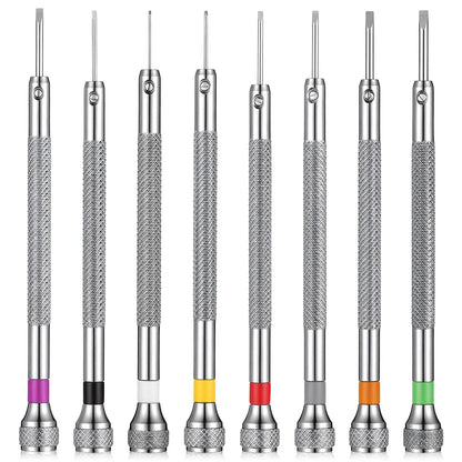 Watch Screwdriver Set, 0.6-2.0 mm Precision Jewelers Set Silver