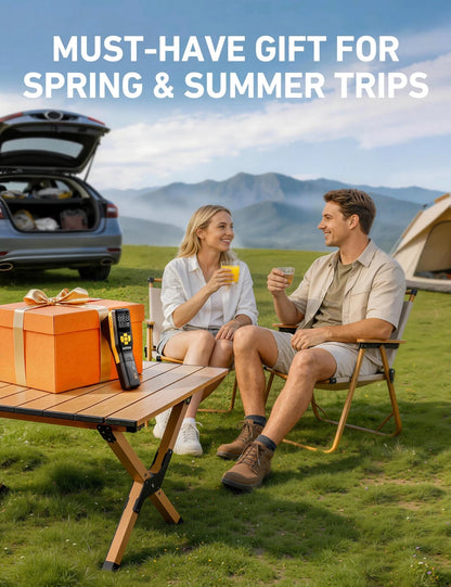 AstroAI 150PSI Electric Bike Pump with Gague, 30s Portable, Black and Yellow