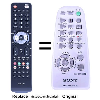 RM-SCP100 Replacement Remote Control For Sony System Audio CMT-CP100 HCD-M70