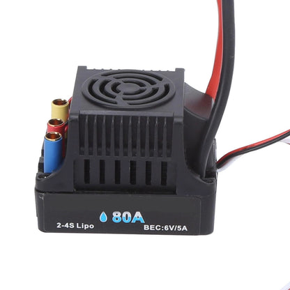 Durable Waterproof 80A Brushless ESC 6V/5A BEC Output For 1/8 Remote Control Car