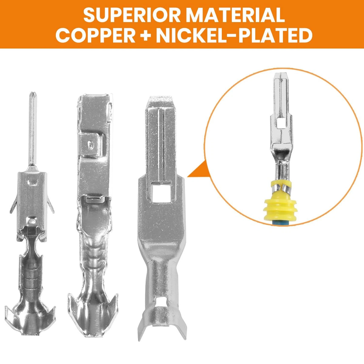 719PCS 19 Types Automotive Pin Connector Kit With Wire Crimping Tool, Nickel