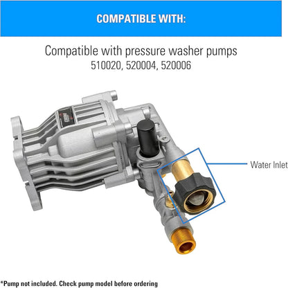 1 Pcs 7110166 Pressure Washer Pump Parts Water Inlet 3/8" and "3/4, Gold