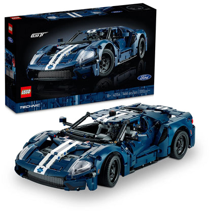 LEGO Technic 2022 Ford GT Building Set for Adults - Collectible Blue,white