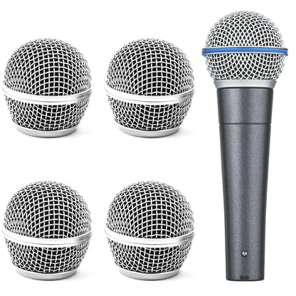 Cionyce 4 Pack SM58 Microphone Head Replacement Standard Size SM58, Silver