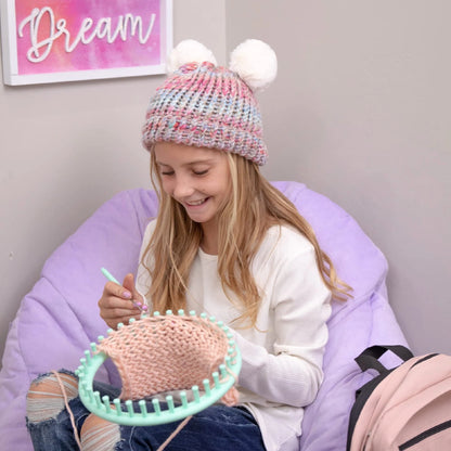 Hapinest Learn to Knit Hat and Scarf Knitting Loom Kit for Small, Multicolor