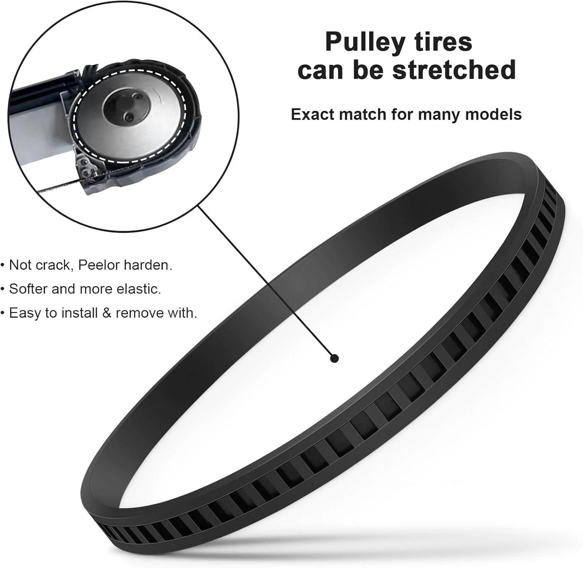 2 Pack 45-69-0010 Blade Pulley Tires Replacement For Bandsaw Part Deep Black