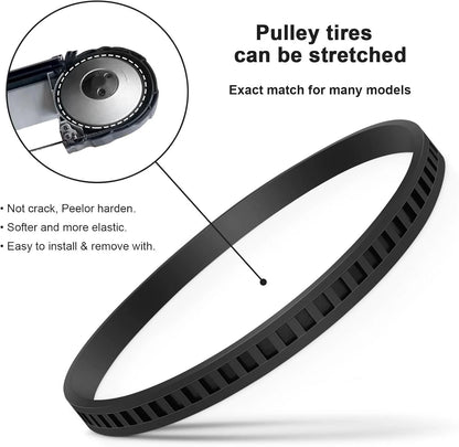 2 Pack 45-69-0010 Blade Pulley Tires Replacement For Bandsaw Part Deep Black