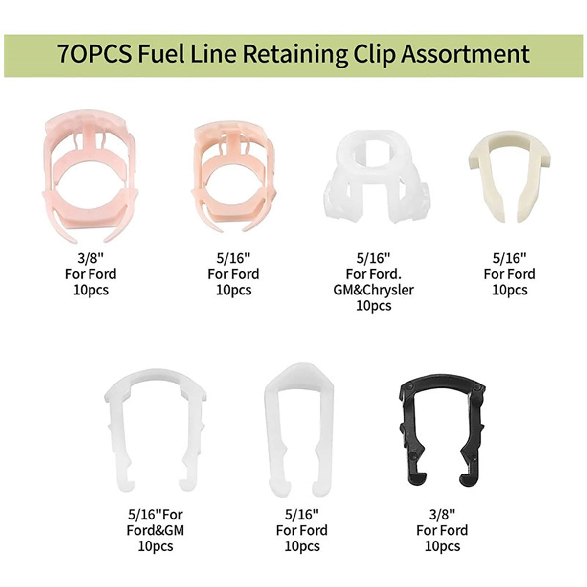 70* Fuel Line Retainer Clip Assortment Replacement For Ford Car Accessories