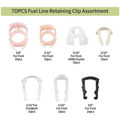 70* Fuel Line Retainer Clip Assortment Replacement For Ford Car Accessories