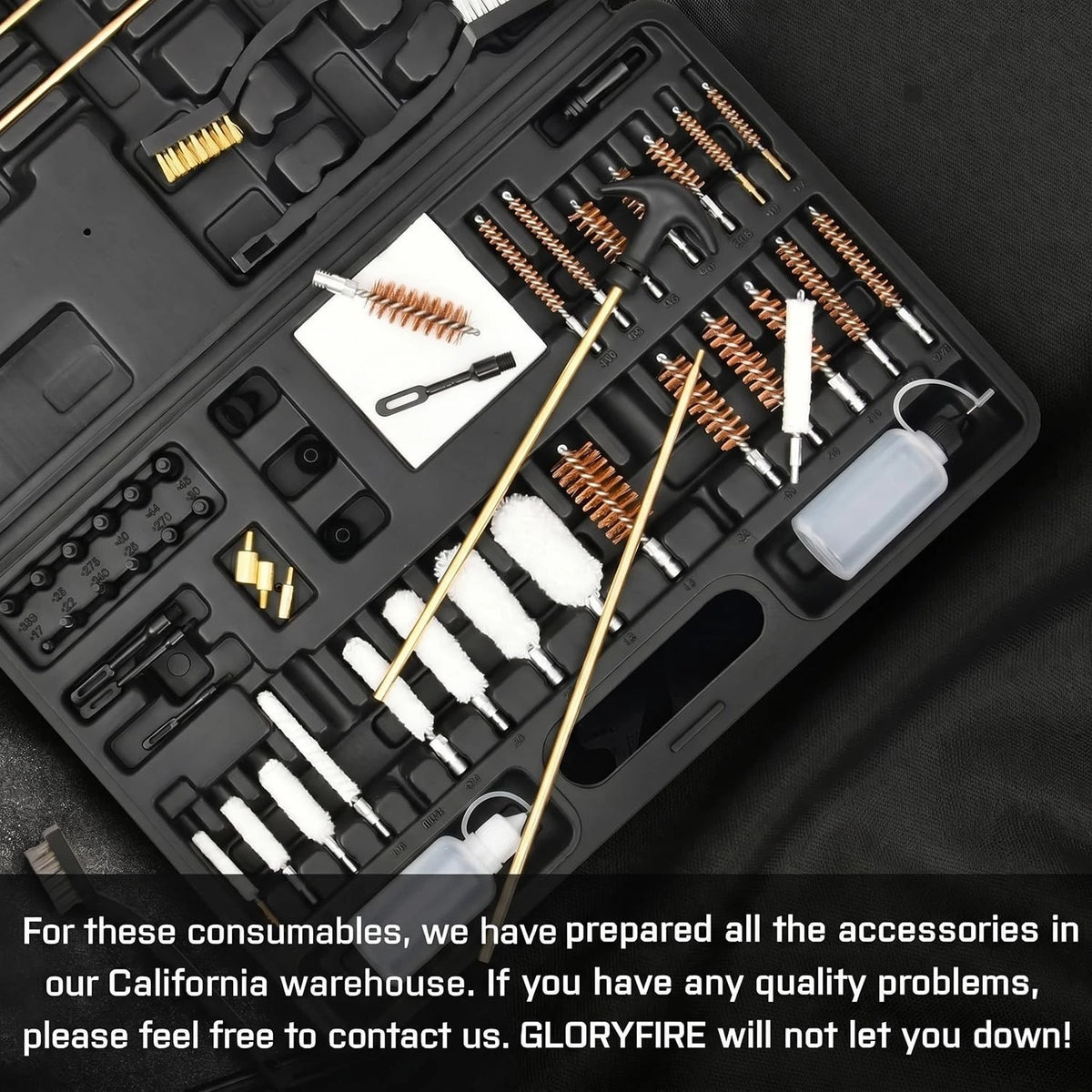 GLORYFIRE Universal Gun Cleaning Kit with Nylon Jags Set One Size, Black