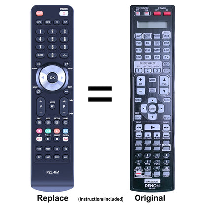 RC-1145 Replace Remote Control For Denon AV Receiver AVR-A100 AVR-4311 XV-4105