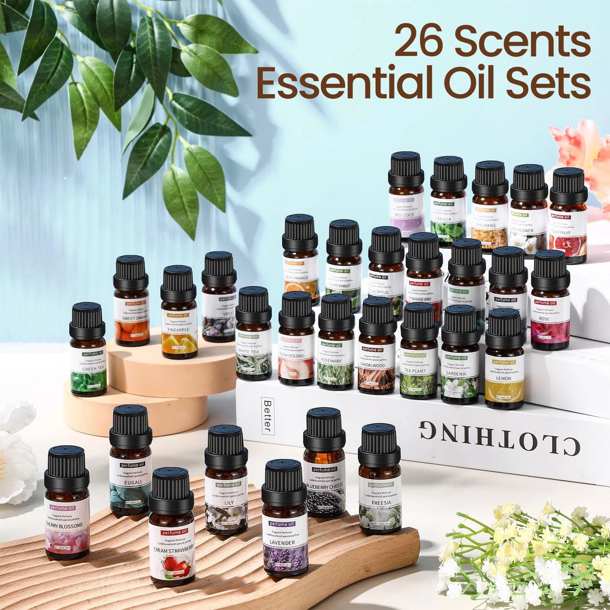 Nuanchu 26 Pcs Essential Oil Set for Humidifiers and 1 Fl Oz (Pack of 26)