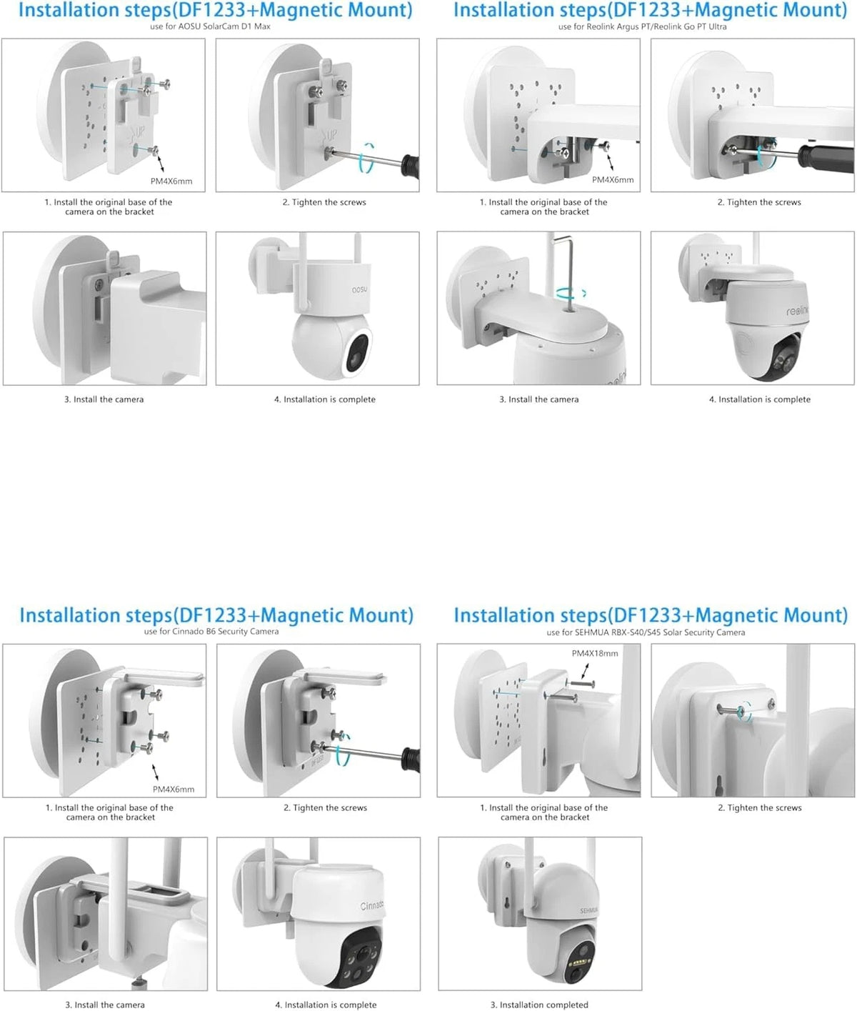Koroao Magnetic Mount for AOSU D1 SE/Lite/Max,Reolink Argus White