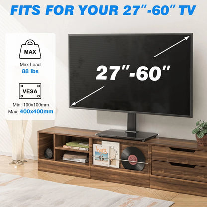 Rfiver Universal Table Top TV Stand Base Replacement for 27"-60", Black