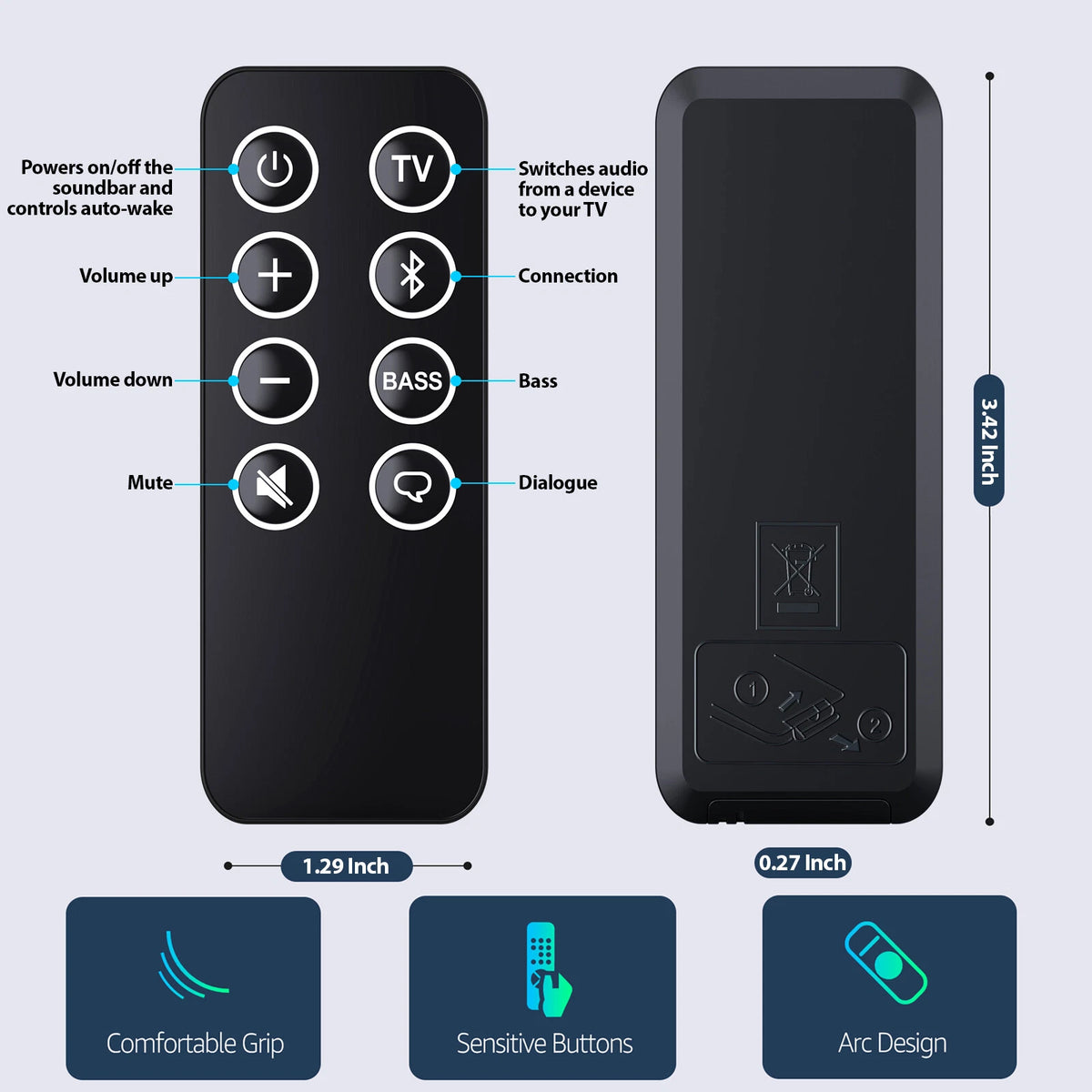 For Bose Solo 5 10 15 Series ii TV Sound System 732522-1110 Remote Control