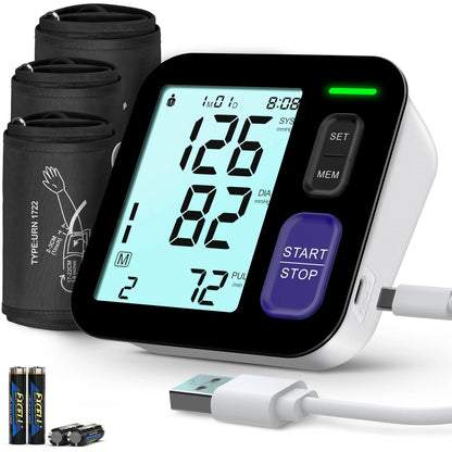 Blood Pressure Machine Upper Arm, Small & Medium/Large & XL Cuff Size, Black