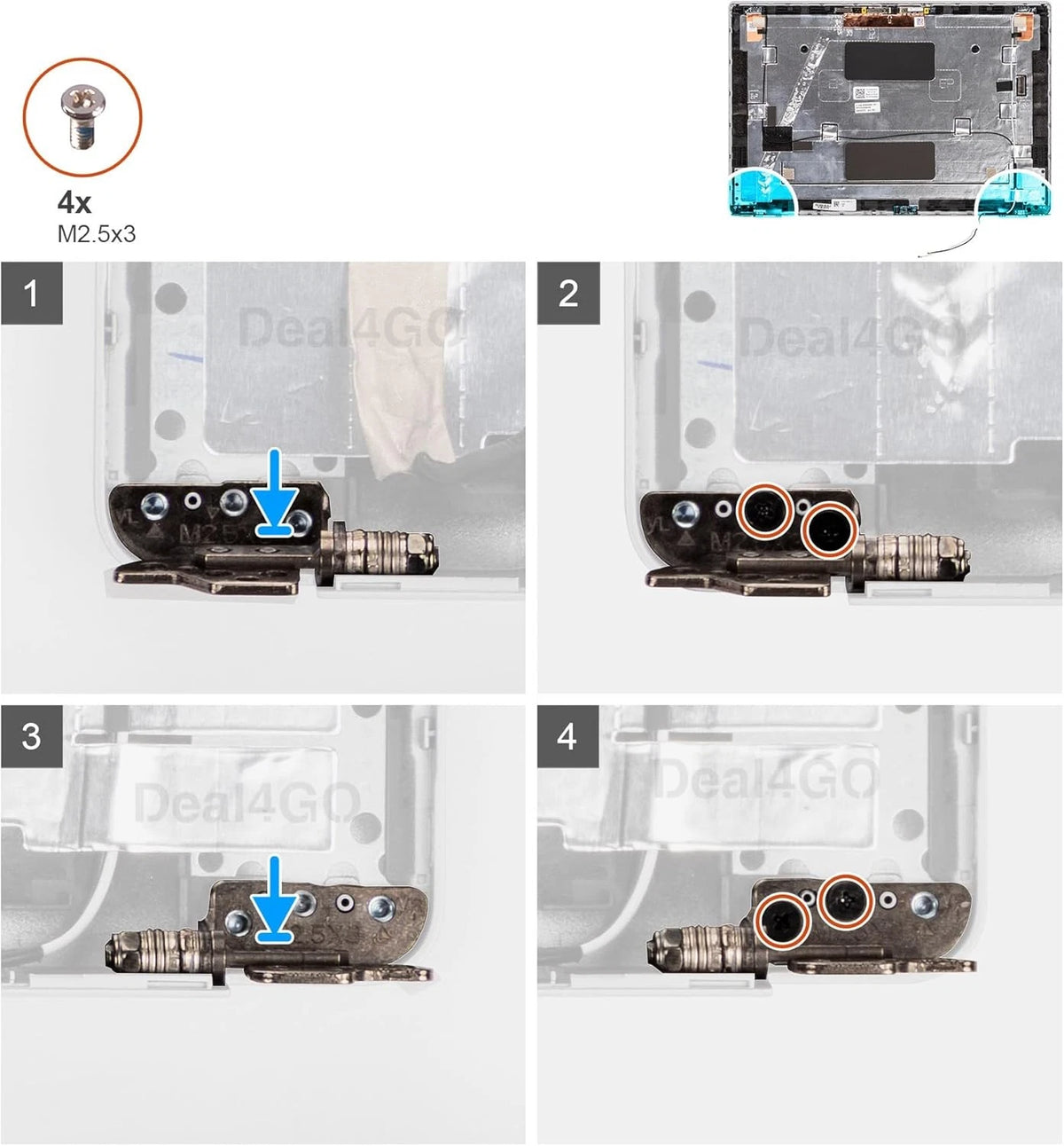 Deal4GO LCD Hinge Screen Bracket 4KTHT 04KTHT replacement for Silver