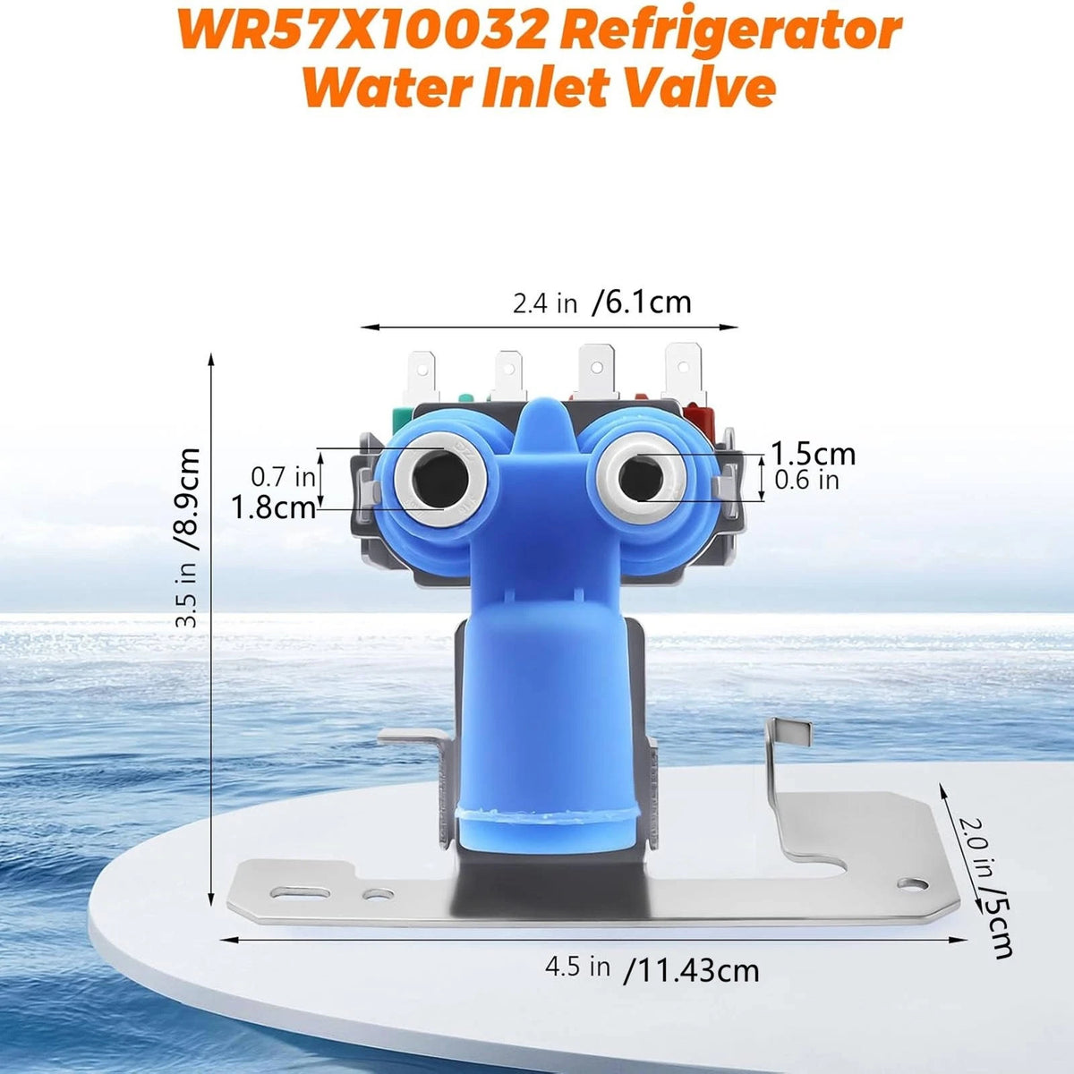 WR57X33326 1 x Water Inlet Valve Rust Resistance for Hotpoint Refrigerator